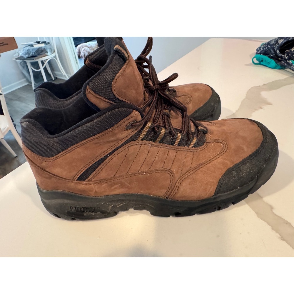 Worx by Red Wing Brown Leather Hiking Work Boots Womens Mid Top Lace Up‎ size 9